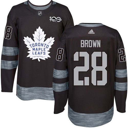 Adidas Maple Leafs #28 Connor Brown Black 1917-100th Anniversary Stitched NHL Jersey